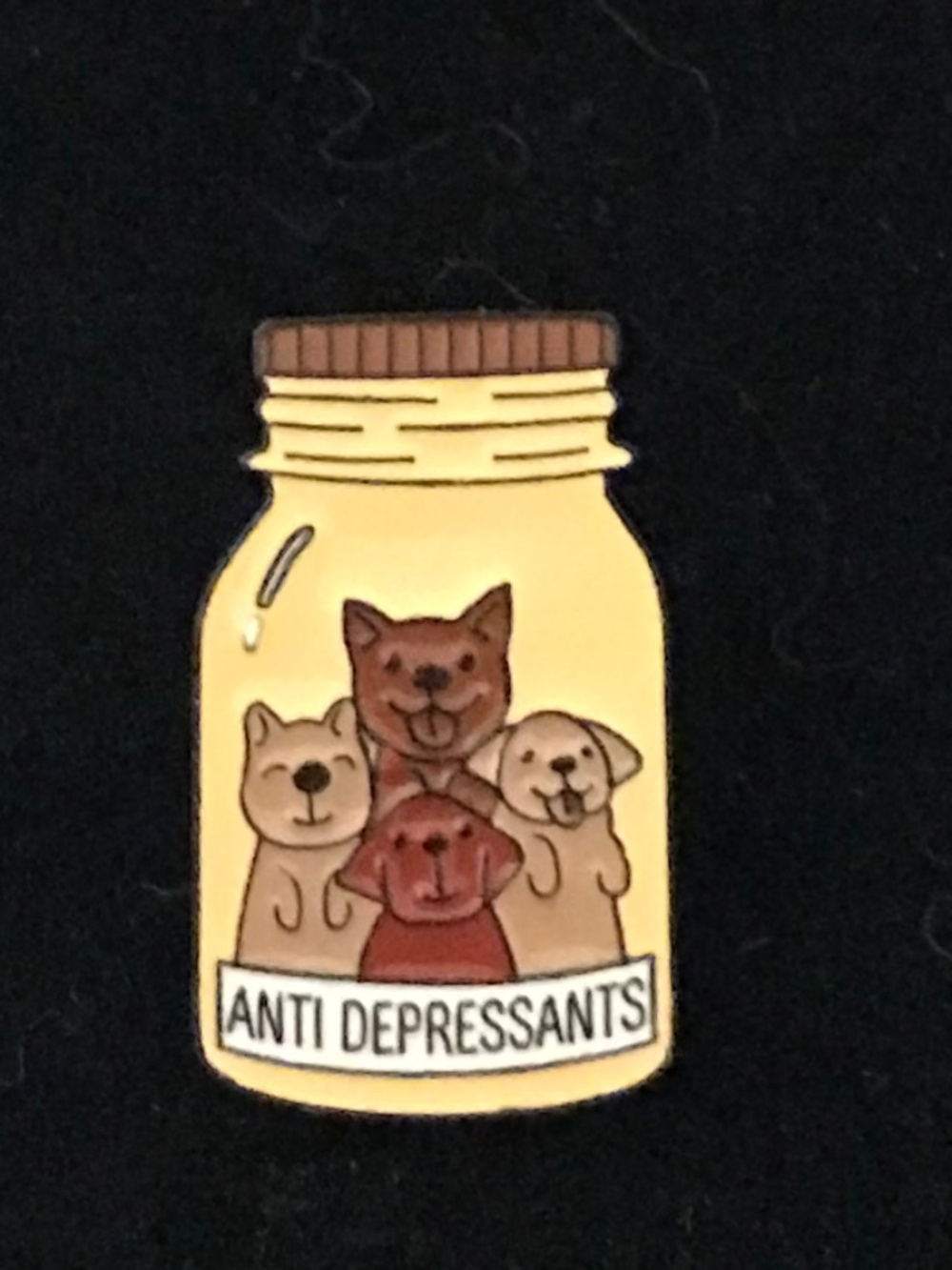 NWOT jar full of puppies “anti depressants” pin (pins: 1/$12, 2/$20)